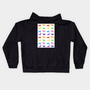 Rainbow Coloured Cat Silhouette Pattern Kids Hoodie